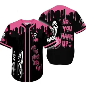 Ghostface Scream Halloween Baseball Jersey, Scary Movie Character Ver 3 Unisex Baseball Shirt, Spooky Season Costume, Gift for Her & Him Friends , trendy baseball jersey