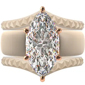 Silicone Ring Stackable Set – 14×7 mm Marquise Cut CZ | Patent-Pending Design - GlowStone Collection