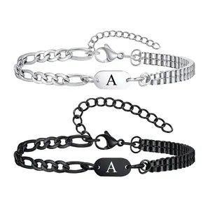 A–Z Initial Stainless Steel Bracelet for Men & Women – Personalized Alphabet Chain Link Bracelet