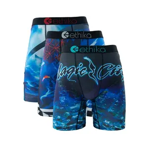 3Pcs Sexy Men Underwear Boxers Fashion Print Mens Underpants Breathable Men's Panties Lingeries Plus Size L-3XL Men Boxer Trunks