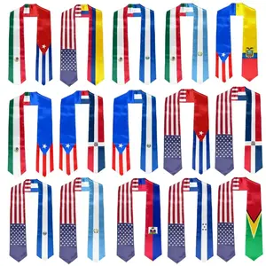 National Flag Graduation Stole Sash – Unisex Graduation Stole, Cultural Pride Graduation Gift for High School College Ceremony