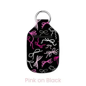 abbyrose Bow Bliss Hand Sanitizer Holder Pink on Black