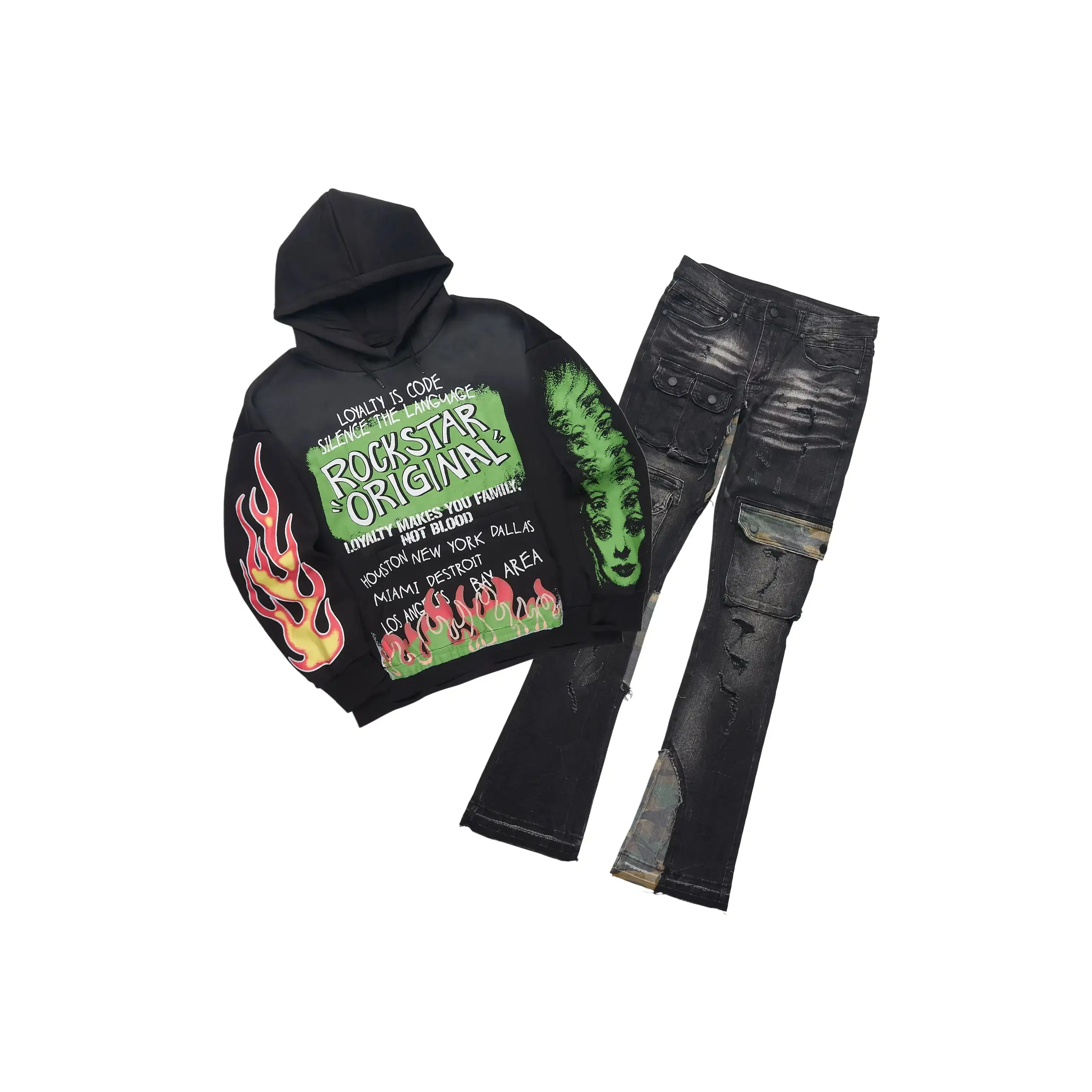 Beno Black Hoodie & Zeta Grey Jean Bundle Beno Black Hoodie & Zeta Grey Jean Bundle