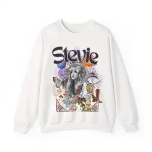 Stevie Nicks Graphic Crewneck T-shirt And Sweatshirt, Vintage Inspired Boho Fashion, Stevie Nicks Graphic Crewneck T-shirt And