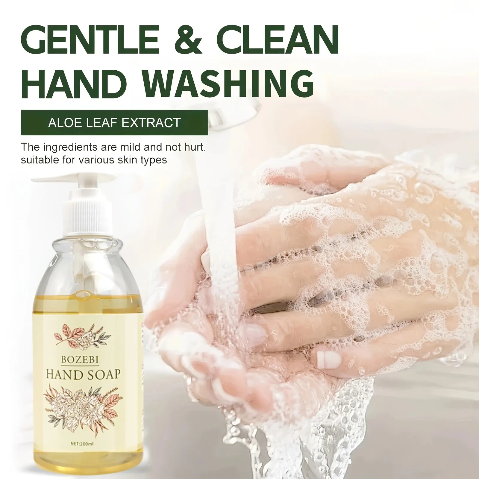 Aloe Hand Soap 6.76 oz with Aloe Extract and Glycerin Deep Cleansing Long Lasting Fragrance for All Skin Types Perfect for Bathroom and Kitchen Use