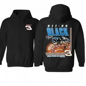 Dale Earnhardt Bet On Black Hoodie, #3 NASCAR Champion Sweatshirt, Goodwrench Racing Pullover for Motorsport Fans