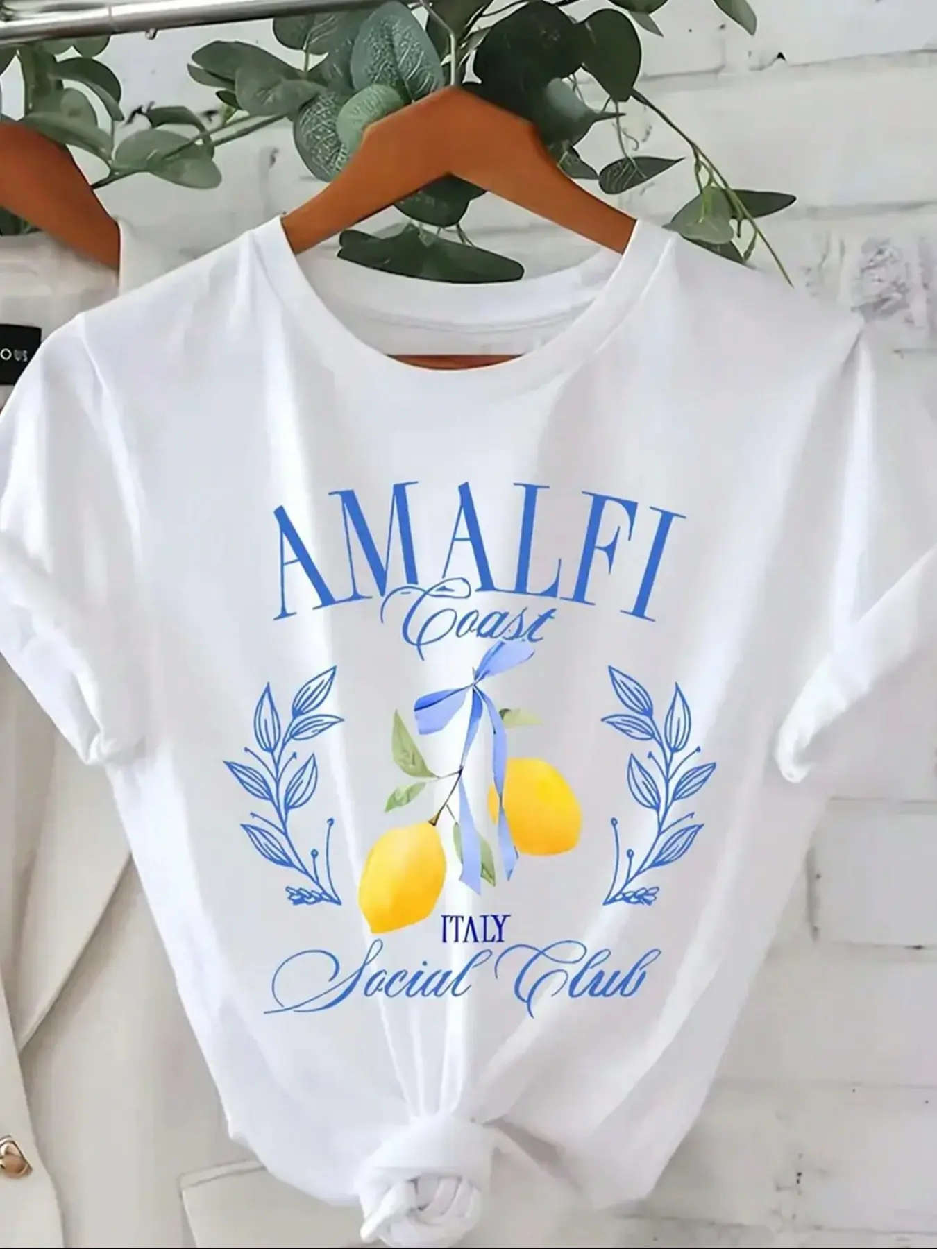 Women's Lemon Letter Graphic Print Round Neck T-Shirt, Vintage Fashion Casual Short Sleeve Top for Summer, Loose-Fitting All Season Wear, Womenswear Tee Baggy Oversized