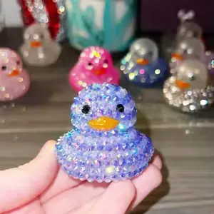 DIY Diamond-Painted Duck Art Kit, Rhinestone Painting Craft Project, Not a Toy, Creative Home Decor Idea
