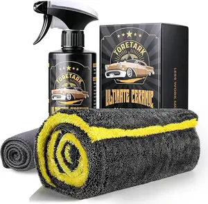 TORETARK-Ceramic Car Coating Spray with Hydrophobic Protection+ Microfiber Car-Specific Dry Towel， Waterless Car Wash - High Cleaning Power - High Protection,ceramic coating spray， diamond coating (16 oz )，Best Gift For Christmas.