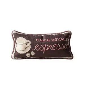 Espresso Needlepoint Pillow