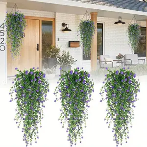 3/4 Piece Hanging Green Plants Fake Ferns Plants Outdoor Artificial Plants Artificial Hanging Plants Beauty & Personal Care