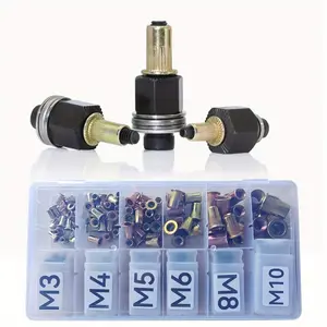 91-Piece Manual Rivet Tool Set with Rivet Gun and Rivet Nuts, Includes 6 Sizes M3 to M10, Durable Alloy Material for Automotive and Industrial Use, Hand Tools, Tool Kit