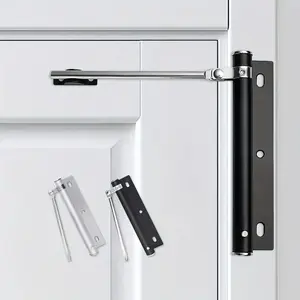 Stainless Steel Adjustable Quiet Automatic Door Closer, Rust-Proof Foldable Design for Home and Office Use, Durable Door Hardware for Easy Installation