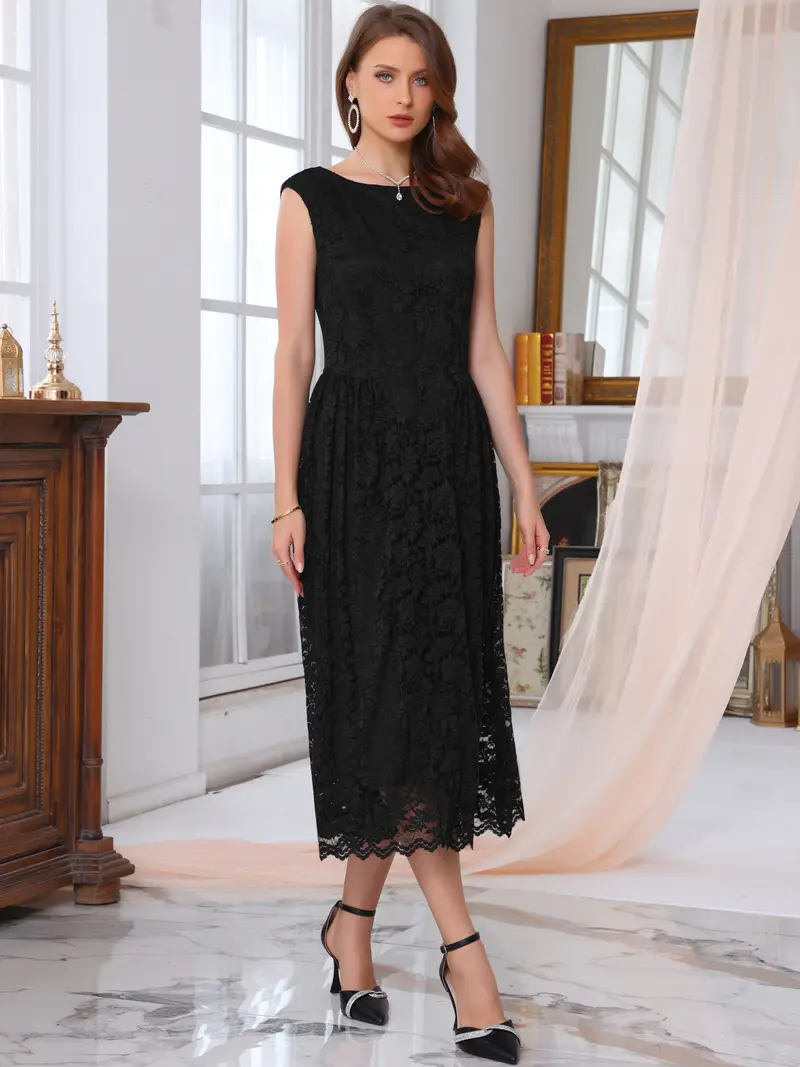 Black dress boat neck - TikTok Shop Black dress boat neck - TikTok Shop
