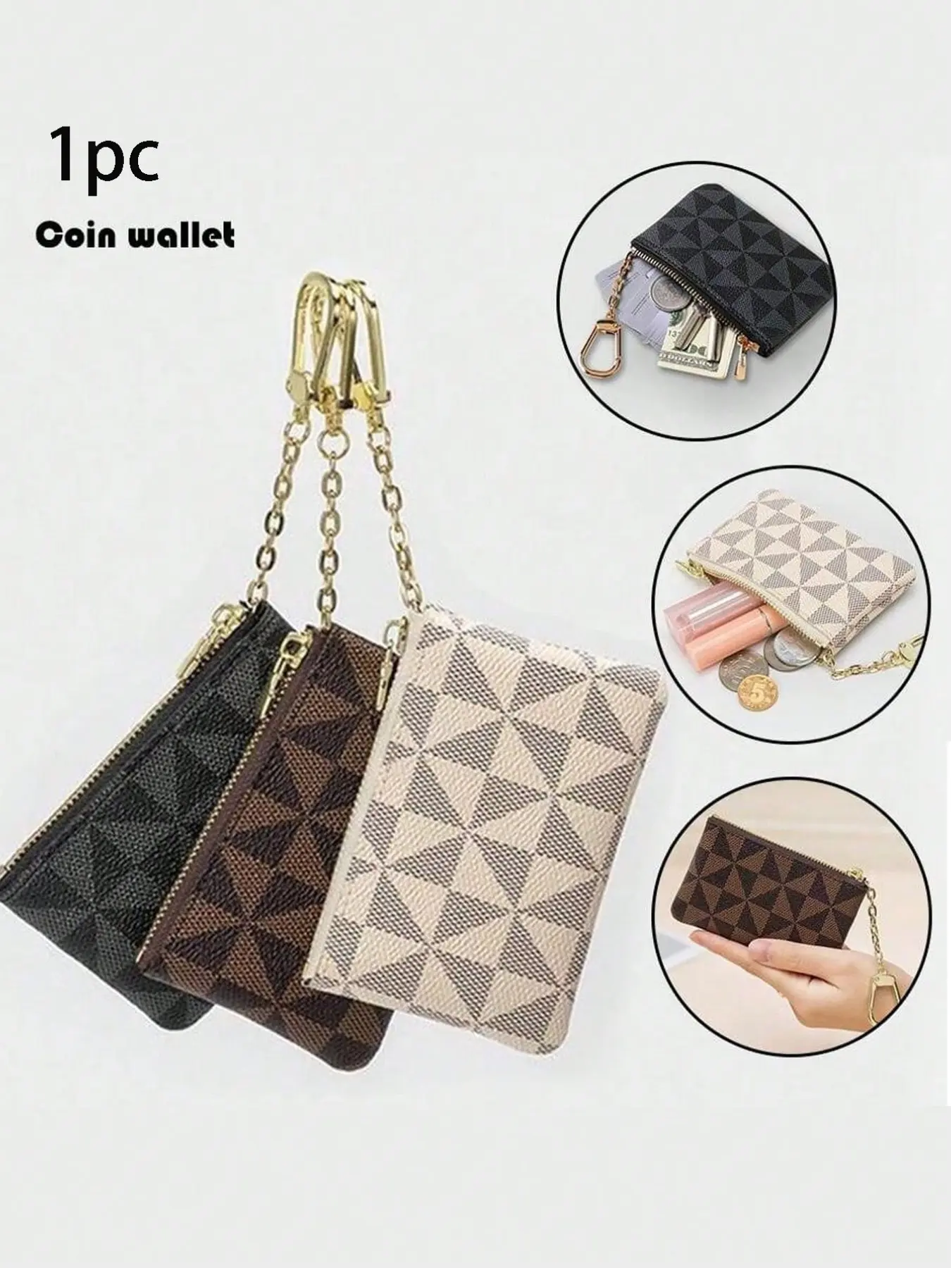 Mini Zipper Coin Purse Keychain, Small Wallet Change Bag for Women, Durable Fashionable Wallet, Credit Card ID Holder, Backpack Decoration, Earphone Case, Lipstick Pouch, Money Bags with Zipper
