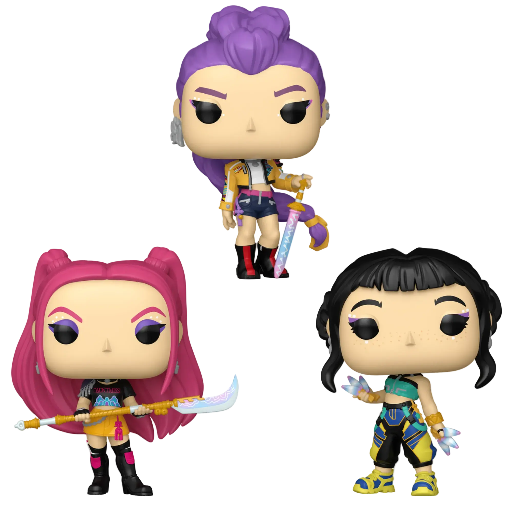 Funko Pop! K-Pop Demon Hunters Vinyl Figure - Bundle Set of 3 – Rumi, Mira & Zoey