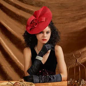 fascinator Hat for Women Derby Wedding Straw Fascinator Tea party bride Headband with clip Female women ladies.