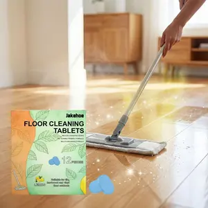 Jakehoe Floor Cleaning Tablets, Tile & Hardwood Cleaner, Stain Removal, Odor Elimination, Fresh Scent, Glossy Shine, Effervescent Tablets