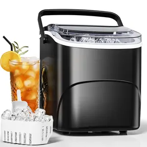 XBeauty Ice Maker Countertop Portable Machine with Self-Cleaning 26.5 lbs 24Hrs 8 Cubes in 6 Mins Ice Basket Scoop Ideal for Home Kitchen Bar Camping Icemaker