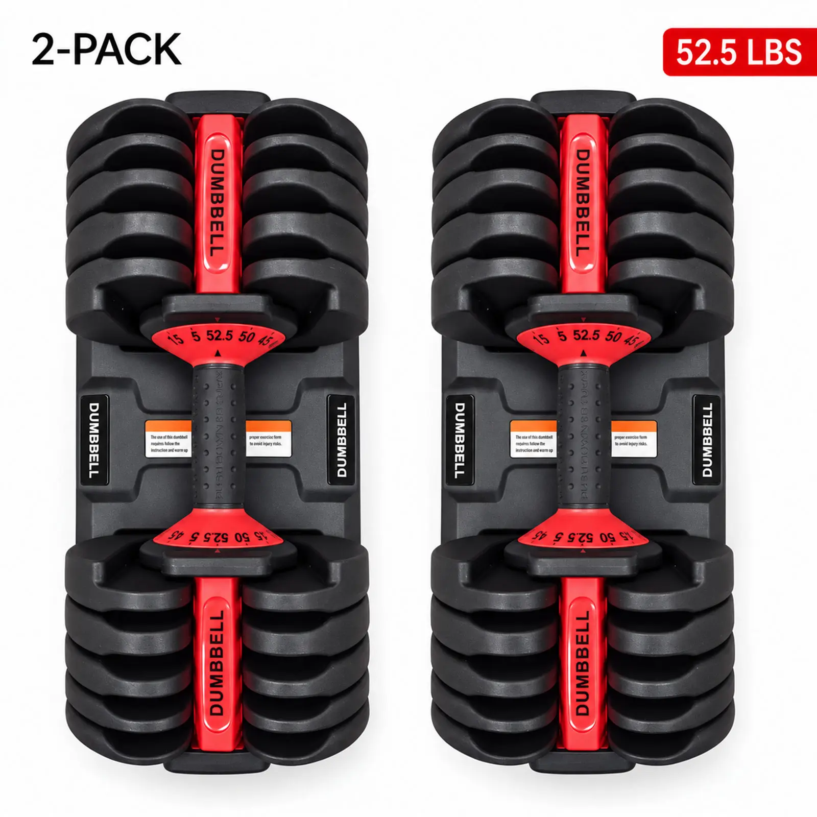 Cooelf Adjustable Dumbbell Set 25/26.5/52.5LBS | 1-Hand 1-Sec Adjust Auto-Lock, Non-Slip Rubber Handle with Tray, Space-Saving Home Gym Strength Training Resistance Training weight lifting Adjustable Grip Strength weight lifting