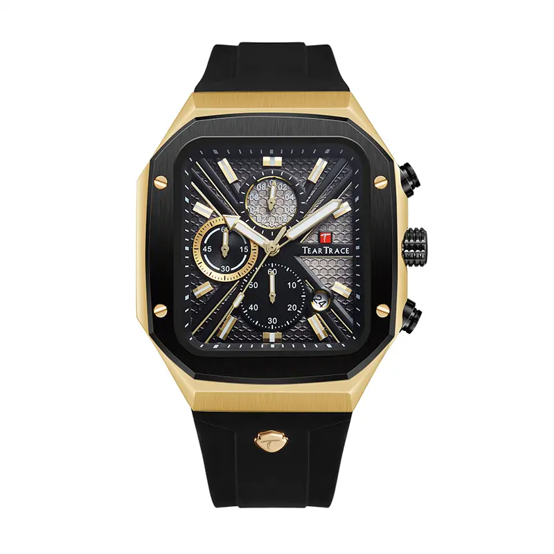 Men's watch, sports fashion, Valentine's Day gift, square quartz watch, multi-function wristwatch, quartz movement, luminescent display, date display, waterproof, suitable for daily wear, comes with gift box TT6028