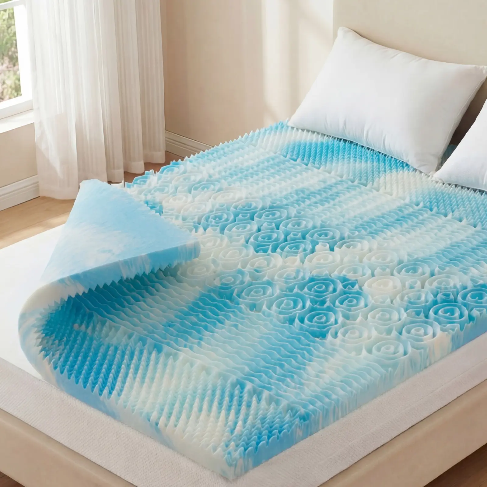 Mattress Topper,  Memory Foam Mattress Topper , Lavender Cooling Gel Infused Bed Pad