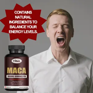 Vffiek Maca Dietary Supplement, 1600mg Daily Plant-Based Healthcare Capsules - 60 Count