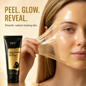 HKY (PDRN) Pro-Xylane & Niacinamide,7x Hyaluronic Acids Turmeric Gold Dual-Action Peel-Off Mask: Lifting, Anti-Aging, Dark Spot Reduction,  Restores the Skin's Lost Collagen Overnight Glass Skin Care - Hydrating & Firming Facial Mask for Elasticity & Glow