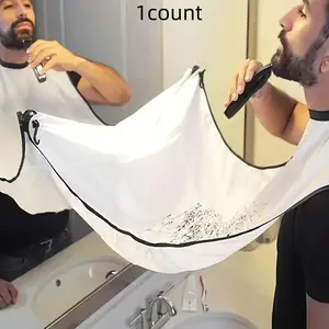 Men's Beard Shaving Apron, Polyester Fiber Hair Catcher, Durable Cleaning Bib for Barbers and Razors, Easy Clean and Secure Fit, Hair Cutting Accessories