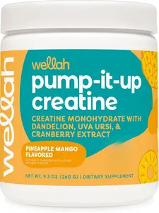 Pump-It-Up Creatine (50 Servings, Pineapple Mango) - Creatine Monohydrate with Dandelion, Uva Ursi, & Cranberry Extract