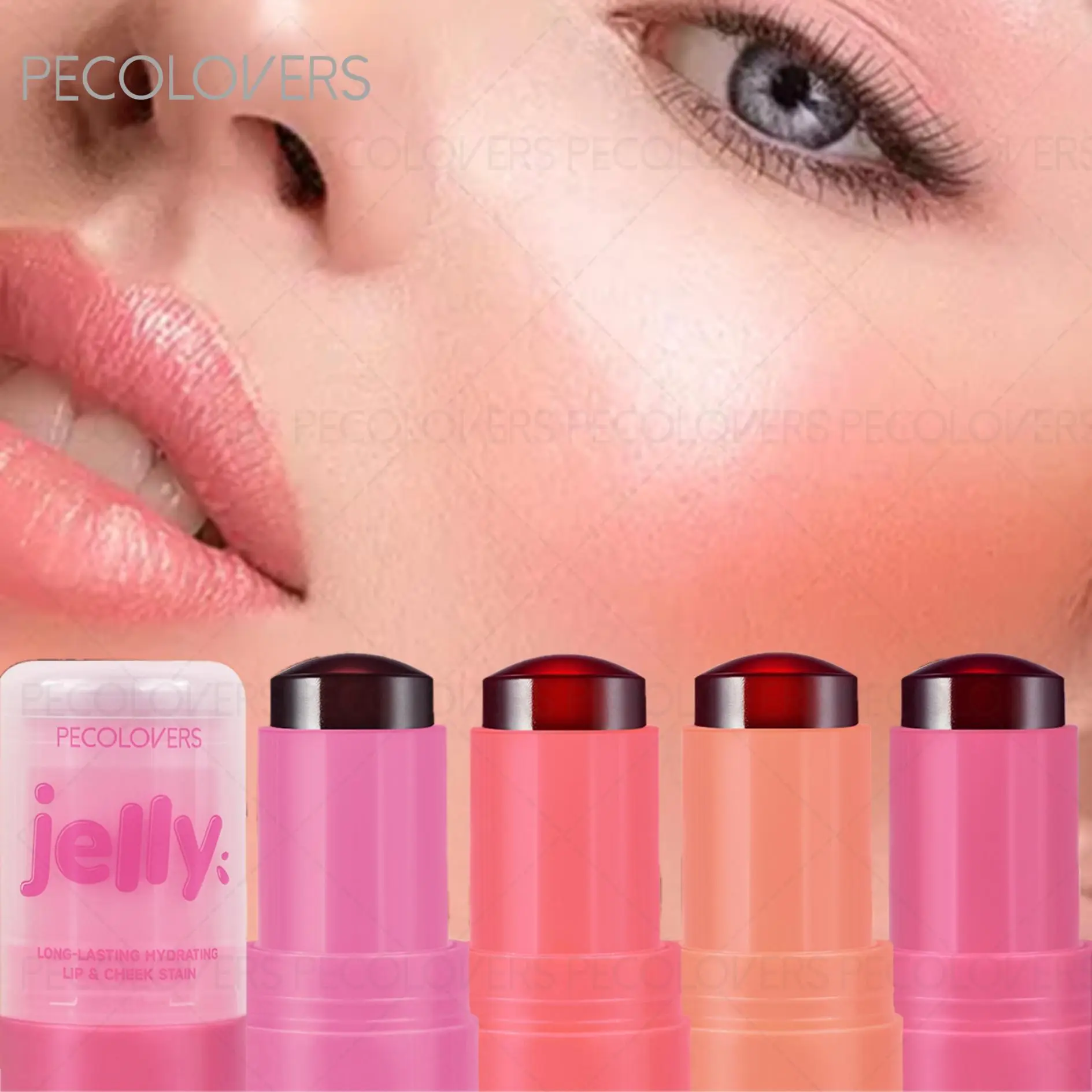 3-in-1 Matte Blush Stick,Jelly Blush & Lip Stick，Lightweight and Natural - Hydrating Formula - blush Stick