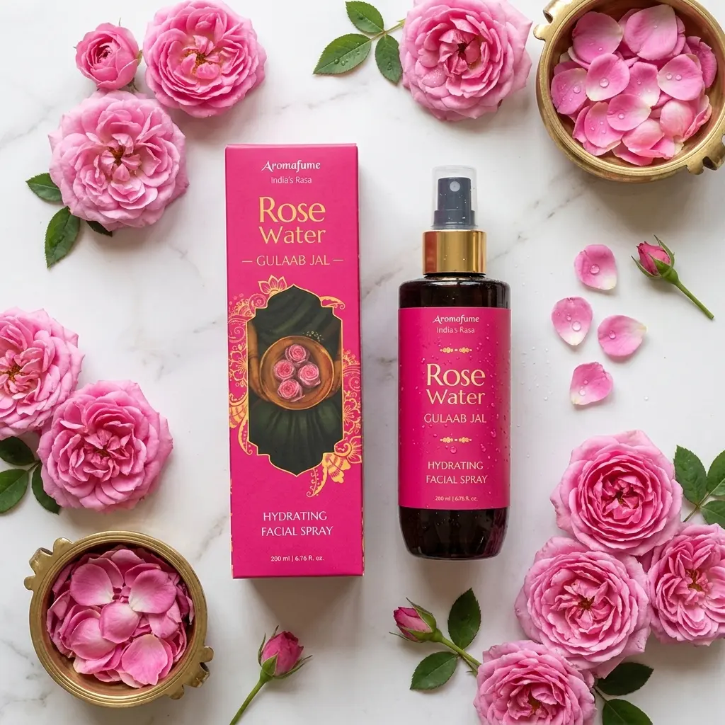 Rose Water Spray for Face by Aromafume | 200ml | Organic Rosewater Facial Mist | Natural Hydrating Toner Spray for Glowing Skin | Alcohol-Free, Vegan, Hypoallergenic