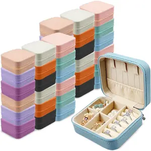 36 count Mini  Travel Case,Mini  Box for Bridal Proposal Gifts,Gorgeous Leather Travel  Box,Exquisite Multicolor Bulk  Boxes for Rings,Earrings and Necklaces