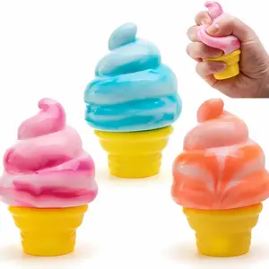 Ice Cream Squeeze Squishy Toy, Soft Slow Rising Sensory Fidget, Cute Easter Basket Stuffers & Party Favors for Kids