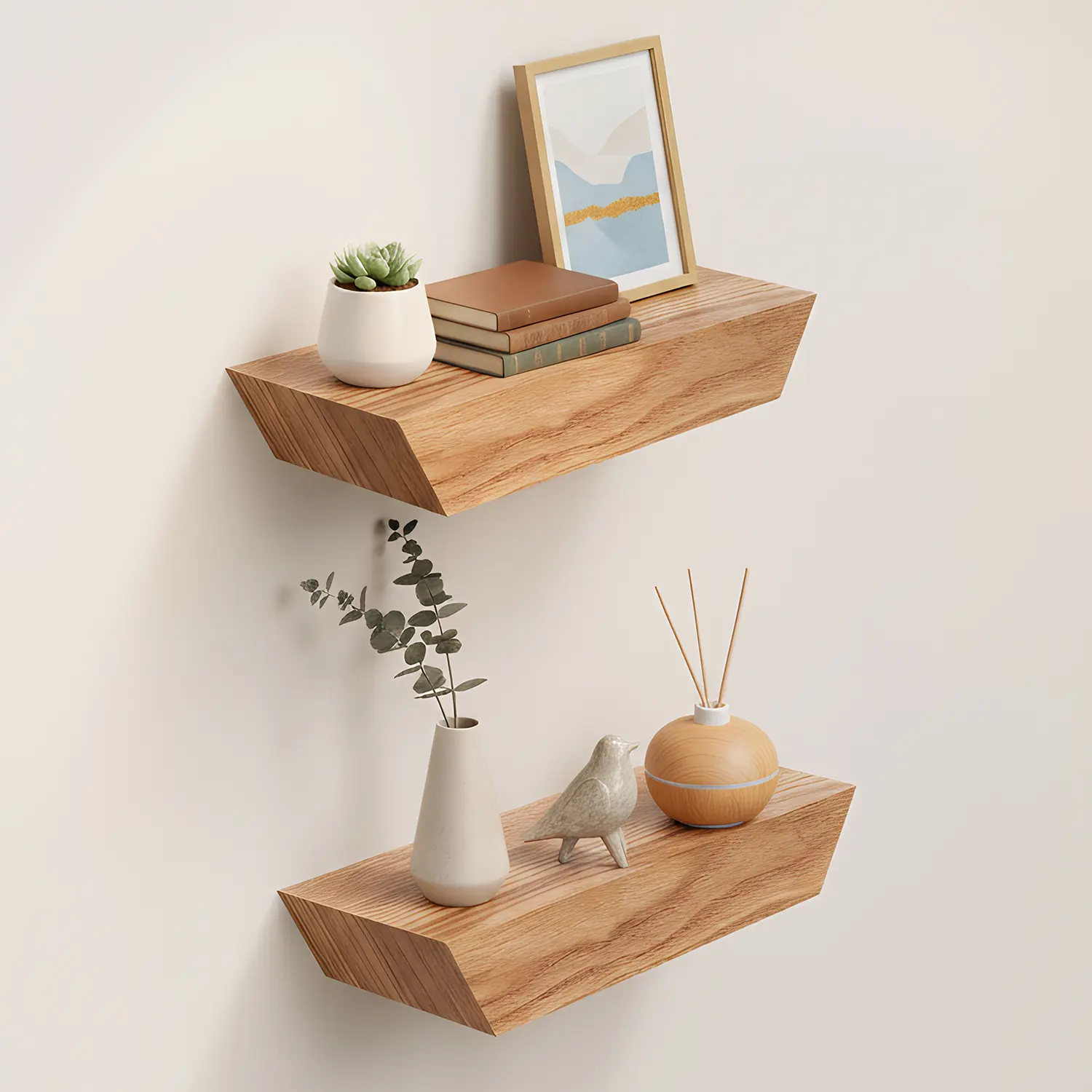 Spaco 11.81in Durable Wooden Hanging Floating Shelves - House Decor, Modern Design, Invisible Brackets, Easy Installation, Hanging Storage Organizer, Kitchen Display Furniture, Bedroom Floating Furniture, Display Shelf Kitchen Furniture