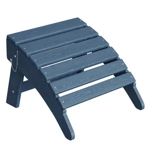 Foldable Footrest Ottoman, All-Weather Durable Outdoor Patio Bench Perfectly Matches Adirondack Chair, Ideal for Deck, Backyard, Poolside, Lawn and Porch