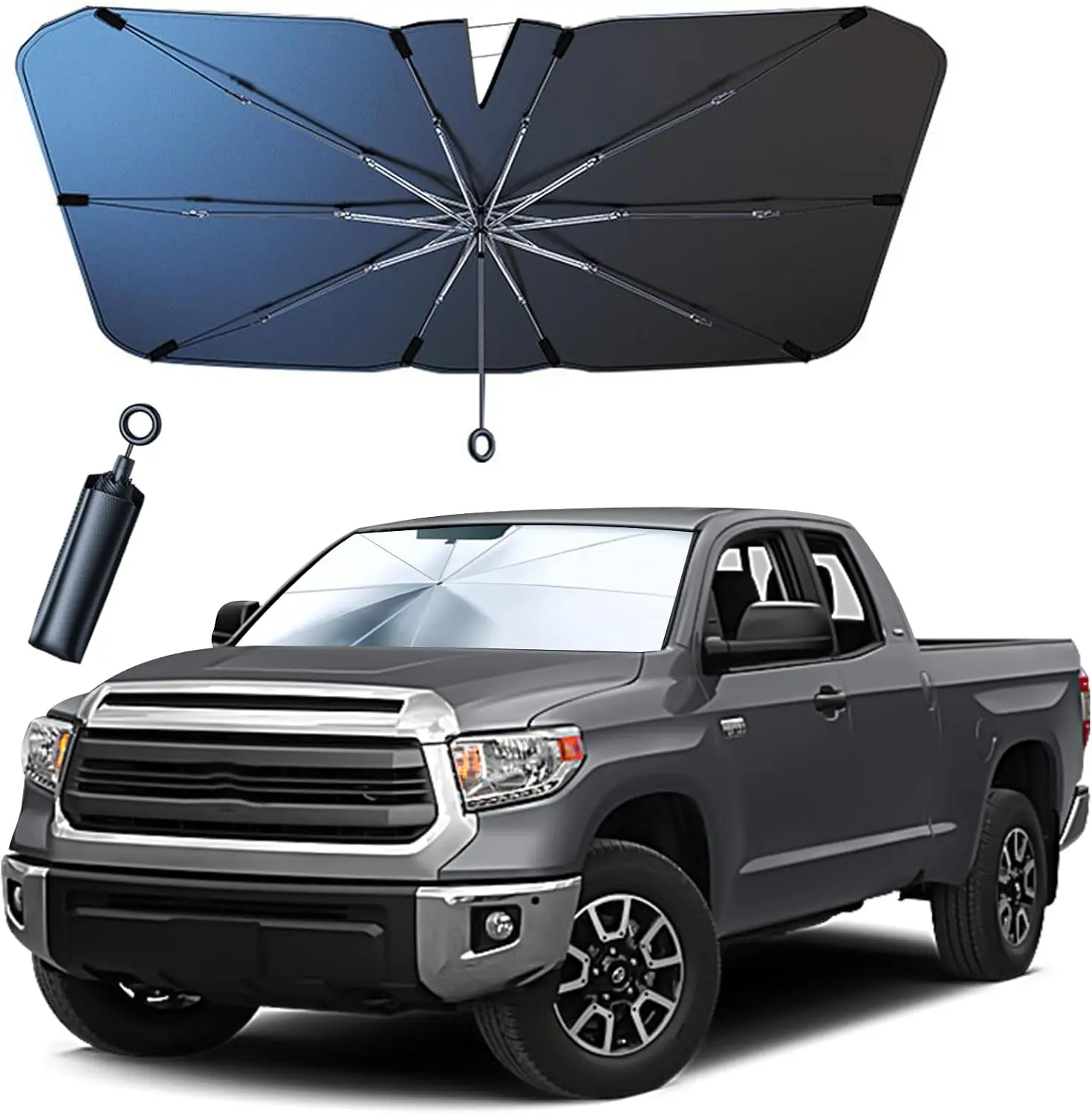 Front Windshield Pull-Cord Umbrella Sun Shade, Car Front Window Cover for Pickup, Large SUV, Truck  2026 New Front Windshield Sun Shade with Pull Cord, Umbrella Sun Shade for Windshield, Car Umb