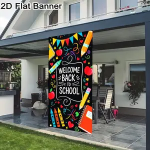 2D flat banner, 1pcBack to School Banner Decor, Colorful Apple Pencil Crayon Notebook Party Supplies, Cheerful Streamers Hearts Stars Confetti Welcome Banner for Classroom Decorgalentines party decor, valentine day decor, decorations for valentines d