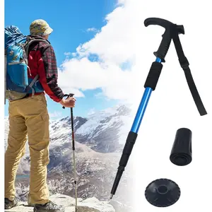 Retractable Trekking Pole Aluminum Alloy Walking Poles Portable Hiking Pole Suitable for Outdoor Activities Such as Mountaineering,Traveling,and Cross-Country Running
