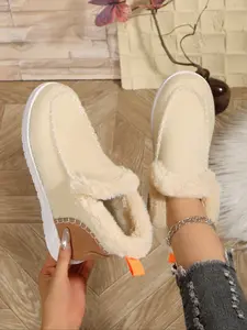 Women's Classic Vintage Rubber Sole Sneakers, Casual Shoes with Anti-Slip Plush Warmth, Fashion Tennis & Skateboard Shoes, Soft Soled Sneakers