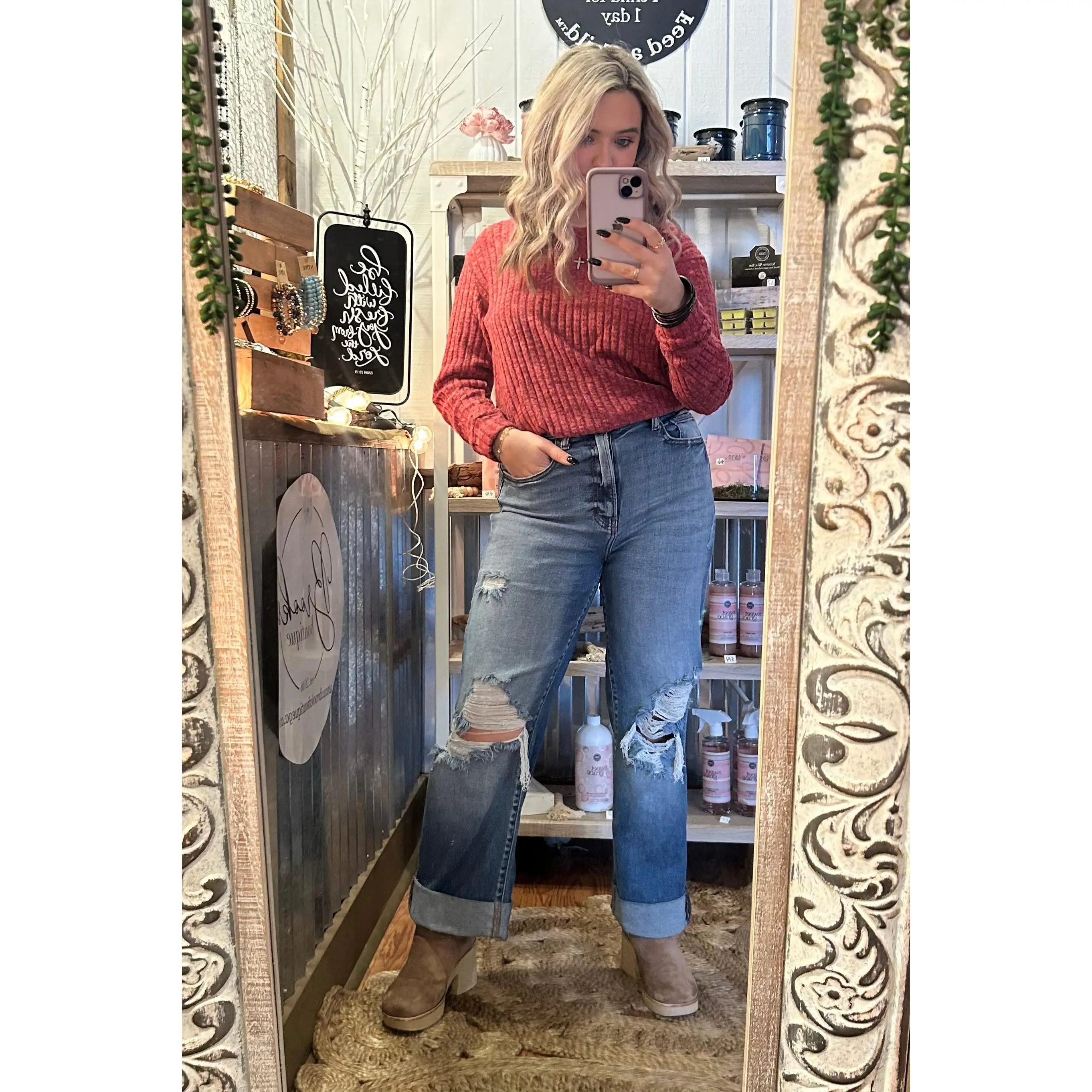 Cello Distressed Cuffed Jeans