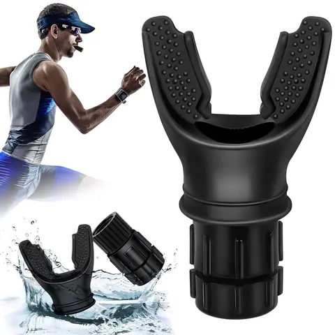 Silicone Adjustable Pressure Levels Lung Trainer Breathing Exerciser - Compact Portable Workout Accessories, Exercise Gear for Adult Diaphragm, No-Gym Track-Day Strength, Running Endurance Fitness Equipment,sohochic