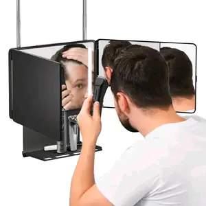 3 Way Mirror Portable Trifold for Shaving Grooming Hair Dyeing Makeup Braiding 360° View