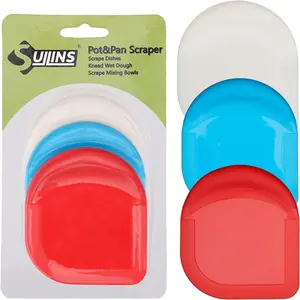 SULLINS Pan Scraper, Pack Of 3 | Pan Scraper Tool | Pot Scraper | Dish Scraper | Dish Scraper Tool | Unique Silicone Grip Design - No Slipping Unlike Other Scrapers