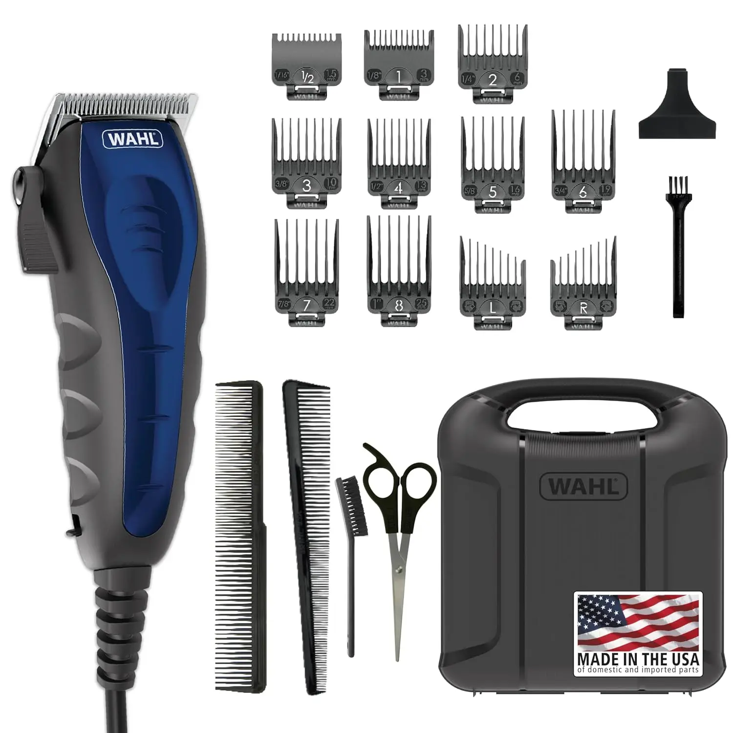 Wahl USA Self Cut Compact Corded Personal Haircutting Kit with Taper Lever | Cut Your Own Hair At Home, Compact Hair Clipper, 11 Clipper Guards, Clipping, Trimming & Personal Grooming - Model 3029683