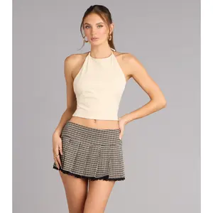 Flirt in Motion Plaid Pleated Mini Skort