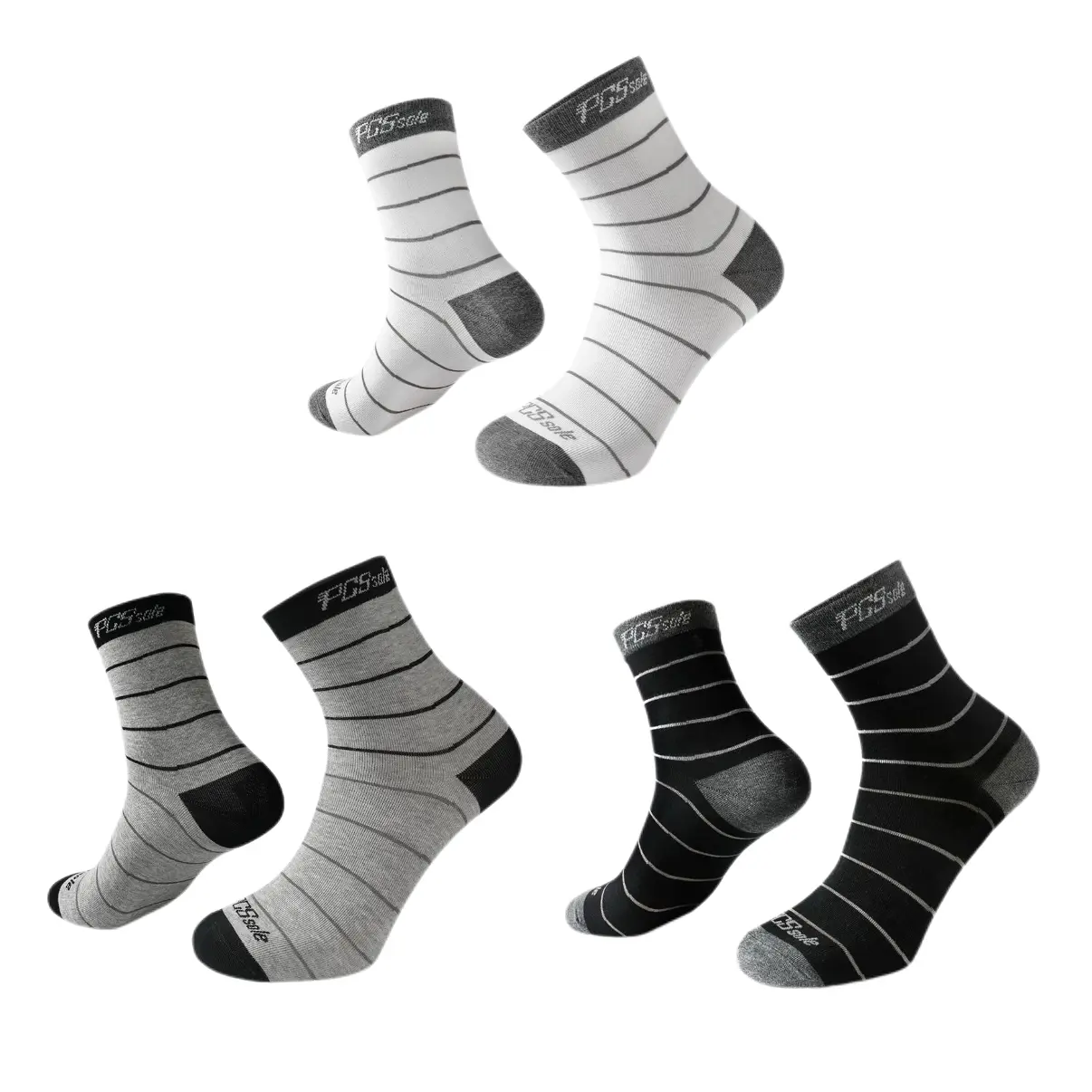 PCSSOLE Unisex Minimalist Sport Socks, Combed Cotton Calf Height Athletic Socks with Moisture Wicking, Odor Control, Anti-Static Yarn & Y-Heel Stitch
