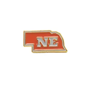 HEARTlandia Nebraska State Pin - Heart-Shaped Design with Lincoln State Emblem