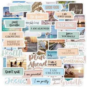 50PCS Inspirational Quote Aesthetic Motivational Stickers, Vinyl Decals for Women Teens, Ideal for Planners Journals Vision Board Water Bottle Laptop