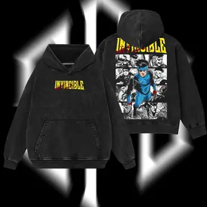 Superstyle Limited Edition Emperor Mark Grayson Invincible War Comic Double Printed Oversize Lightweight Acid Washed Tee TV Series Graphic Tee T-Shirt